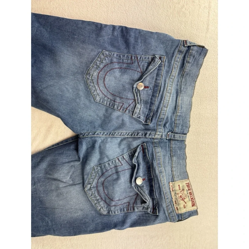 True Religion Men's Rocco Big T Flap Relaxed Skinny Mid Rise Jean SZ 40